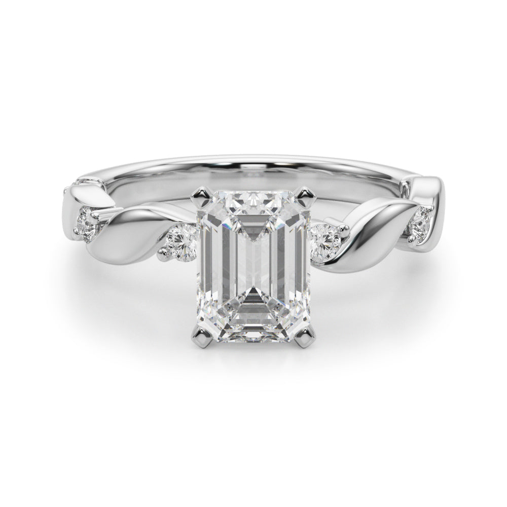 Sculpted Twist Diamond Engagement Ring Round Diamond Engagement Ring — 9K/18K Gold & Platinum