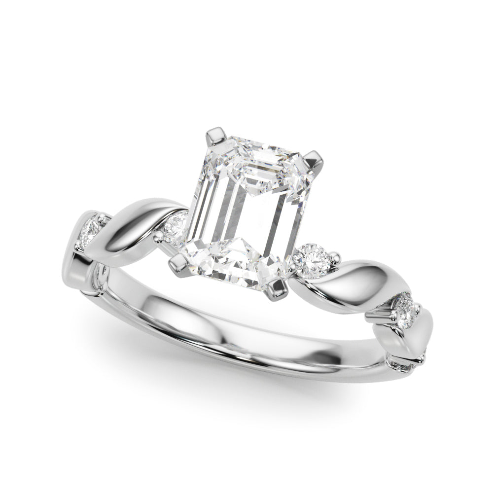 Sculpted Twist Diamond Engagement Ring Round Diamond Engagement Ring — 9K/18K Gold & Platinum