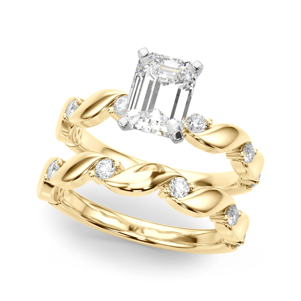 Sculpted Twist Diamond Engagement Ring Round Diamond Engagement Ring — 9K/18K Gold & Platinum