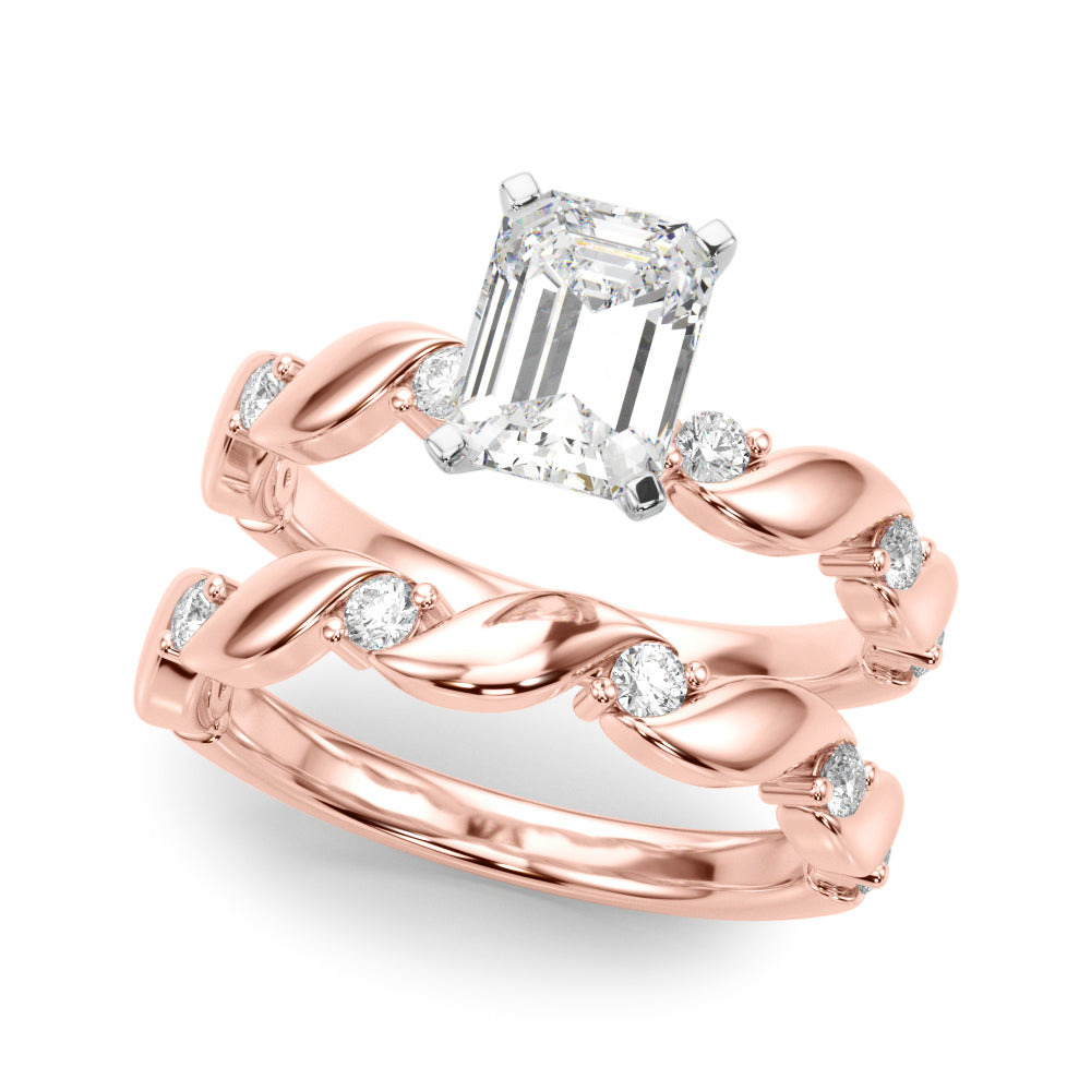 Sculpted Twist Diamond Engagement Ring Round Diamond Engagement Ring — 9K/18K Gold & Platinum