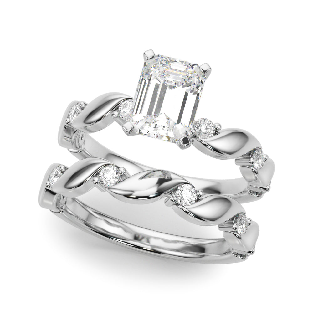 Sculpted Twist Diamond Engagement Ring Round Diamond Engagement Ring — 9K/18K Gold & Platinum