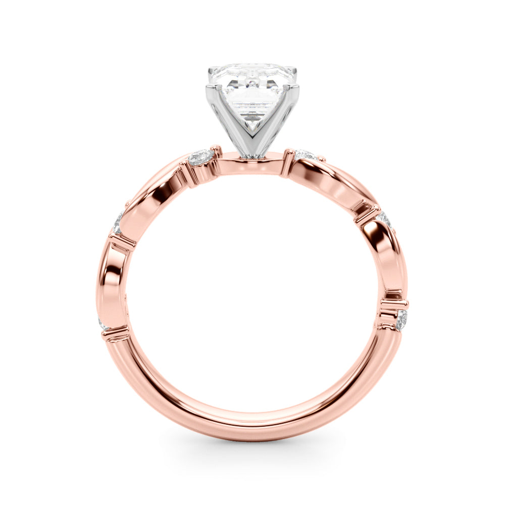 Sculpted Twist Diamond Engagement Ring Round Diamond Engagement Ring — 9K/18K Gold & Platinum