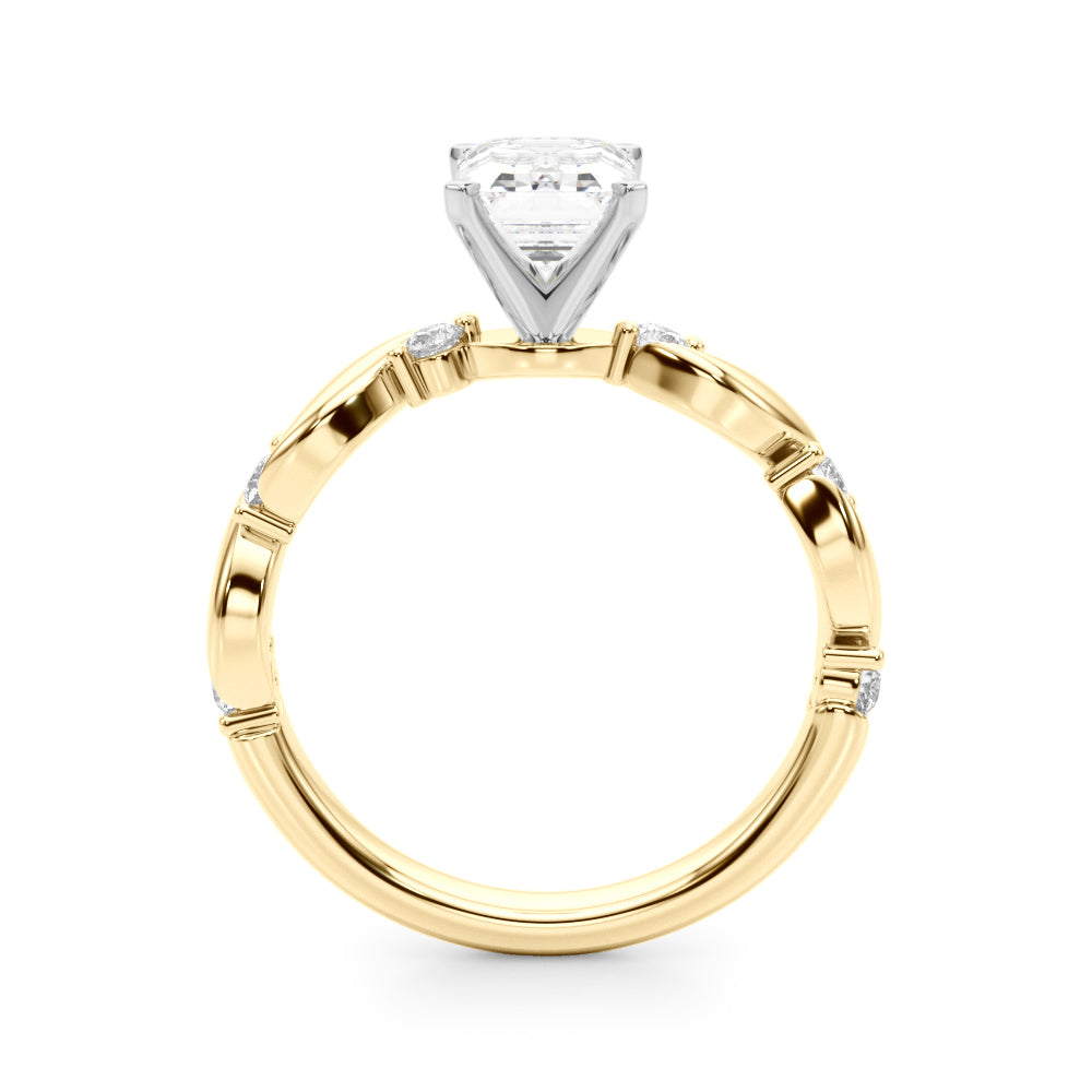 Sculpted Twist Diamond Engagement Ring Round Diamond Engagement Ring — 9K/18K Gold & Platinum