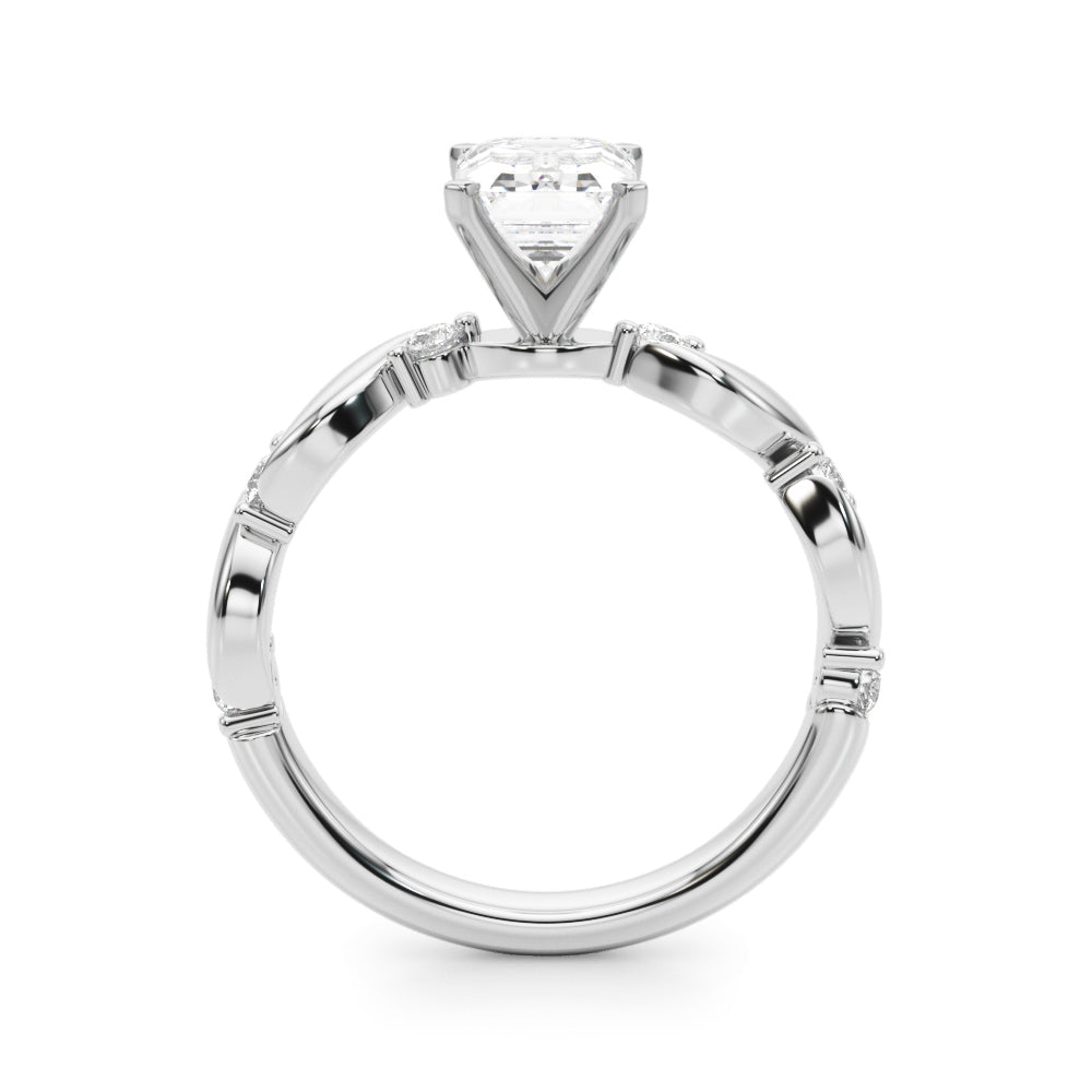 Sculpted Twist Diamond Engagement Ring Round Diamond Engagement Ring — 9K/18K Gold & Platinum