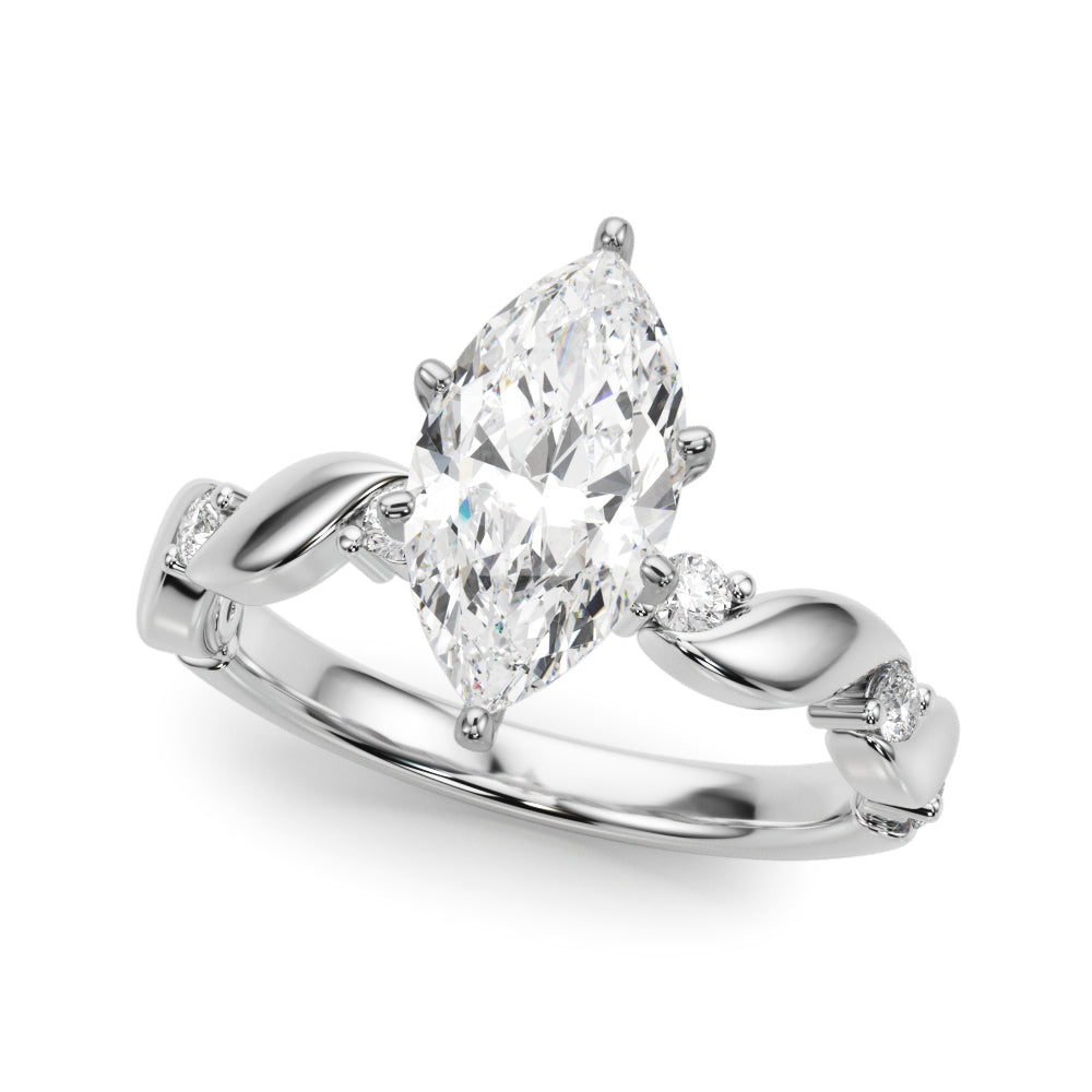 Sculpted Twist Diamond Engagement Ring Round Diamond Engagement Ring — 9K/18K Gold & Platinum