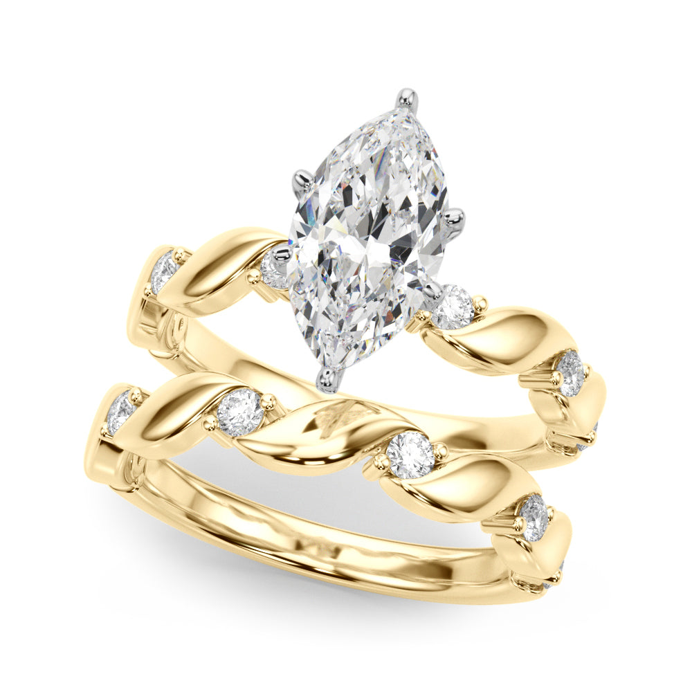 Sculpted Twist Diamond Engagement Ring Round Diamond Engagement Ring — 9K/18K Gold & Platinum
