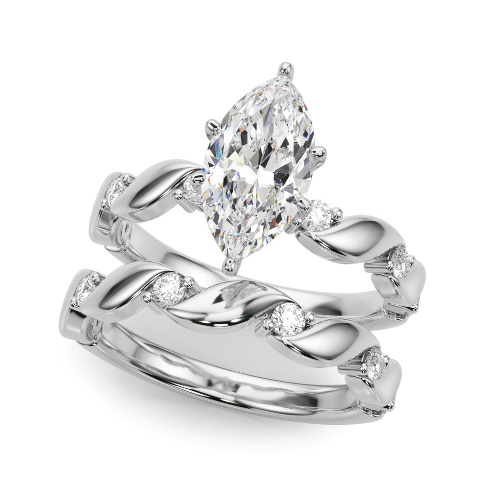 Sculpted Twist Diamond Engagement Ring Round Diamond Engagement Ring — 9K/18K Gold & Platinum