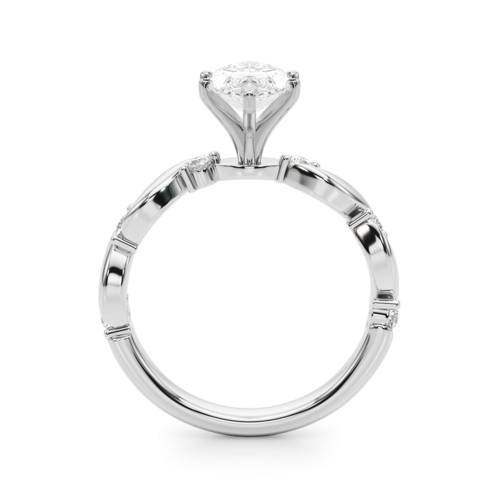 Sculpted Twist Diamond Engagement Ring Round Diamond Engagement Ring — 9K/18K Gold & Platinum