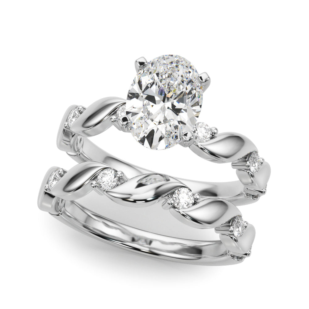 Sculpted Twist Diamond Engagement Ring Round Diamond Engagement Ring — 9K/18K Gold & Platinum