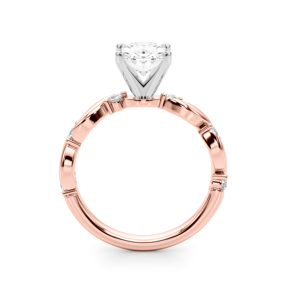 Sculpted Twist Diamond Engagement Ring Round Diamond Engagement Ring — 9K/18K Gold & Platinum