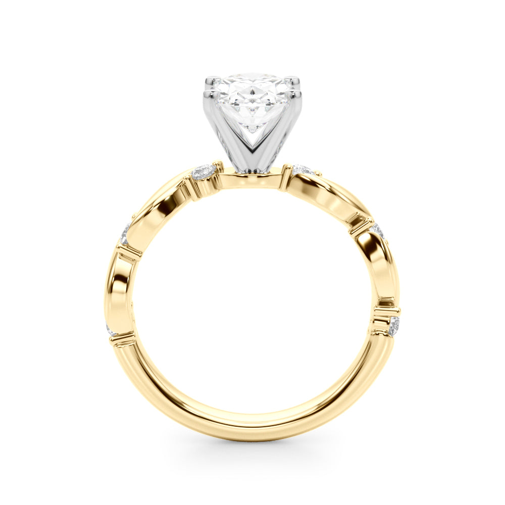 Sculpted Twist Diamond Engagement Ring Round Diamond Engagement Ring — 9K/18K Gold & Platinum