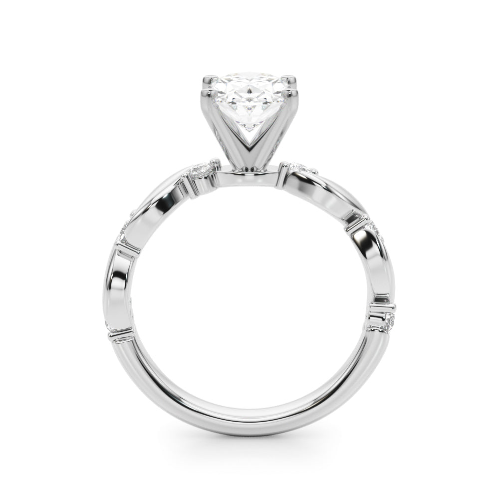 Sculpted Twist Diamond Engagement Ring Round Diamond Engagement Ring — 9K/18K Gold & Platinum