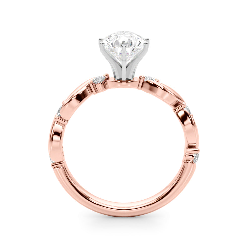 Sculpted Twist Diamond Engagement Ring Round Diamond Engagement Ring — 9K/18K Gold & Platinum