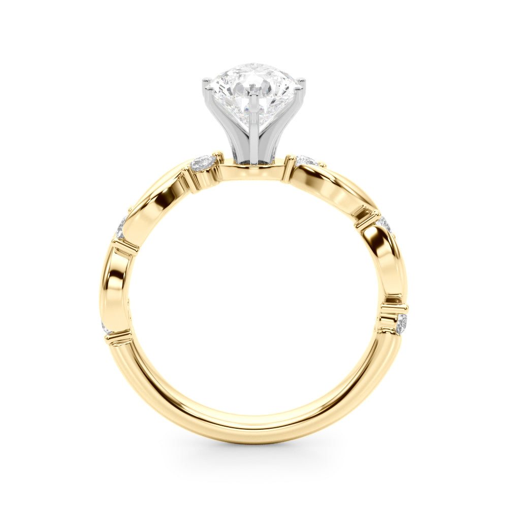 Sculpted Twist Diamond Engagement Ring Round Diamond Engagement Ring — 9K/18K Gold & Platinum