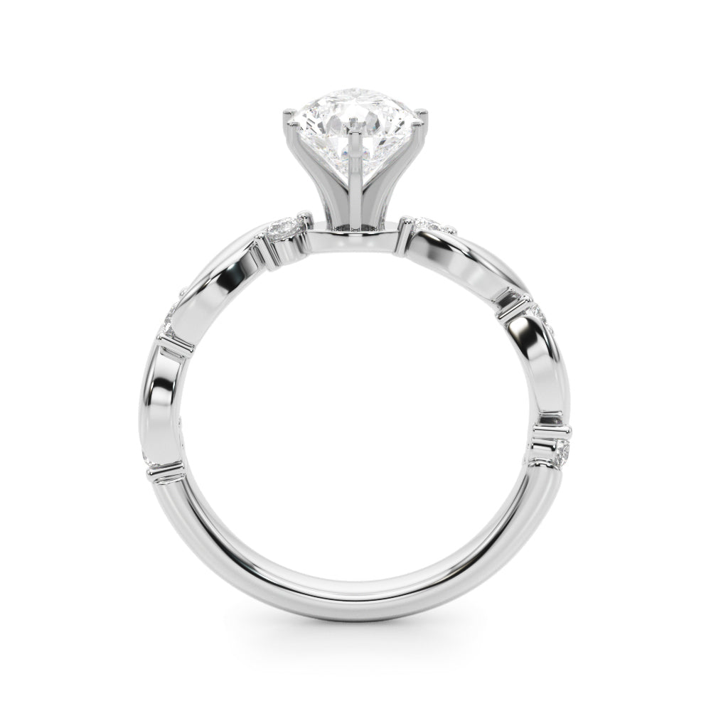 Sculpted Twist Diamond Engagement Ring Round Diamond Engagement Ring — 9K/18K Gold & Platinum