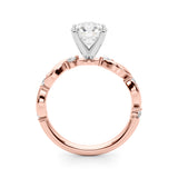 Sculpted Twist Diamond Engagement Ring Round Diamond Engagement Ring — 9K/18K Gold & Platinum