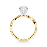 Sculpted Twist Diamond Engagement Ring Round Diamond Engagement Ring — 9K/18K Gold & Platinum