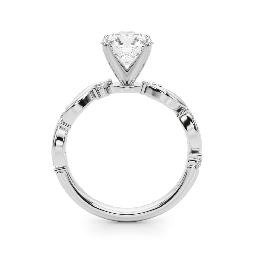 Sculpted Twist Diamond Engagement Ring Round Diamond Engagement Ring — 9K/18K Gold & Platinum