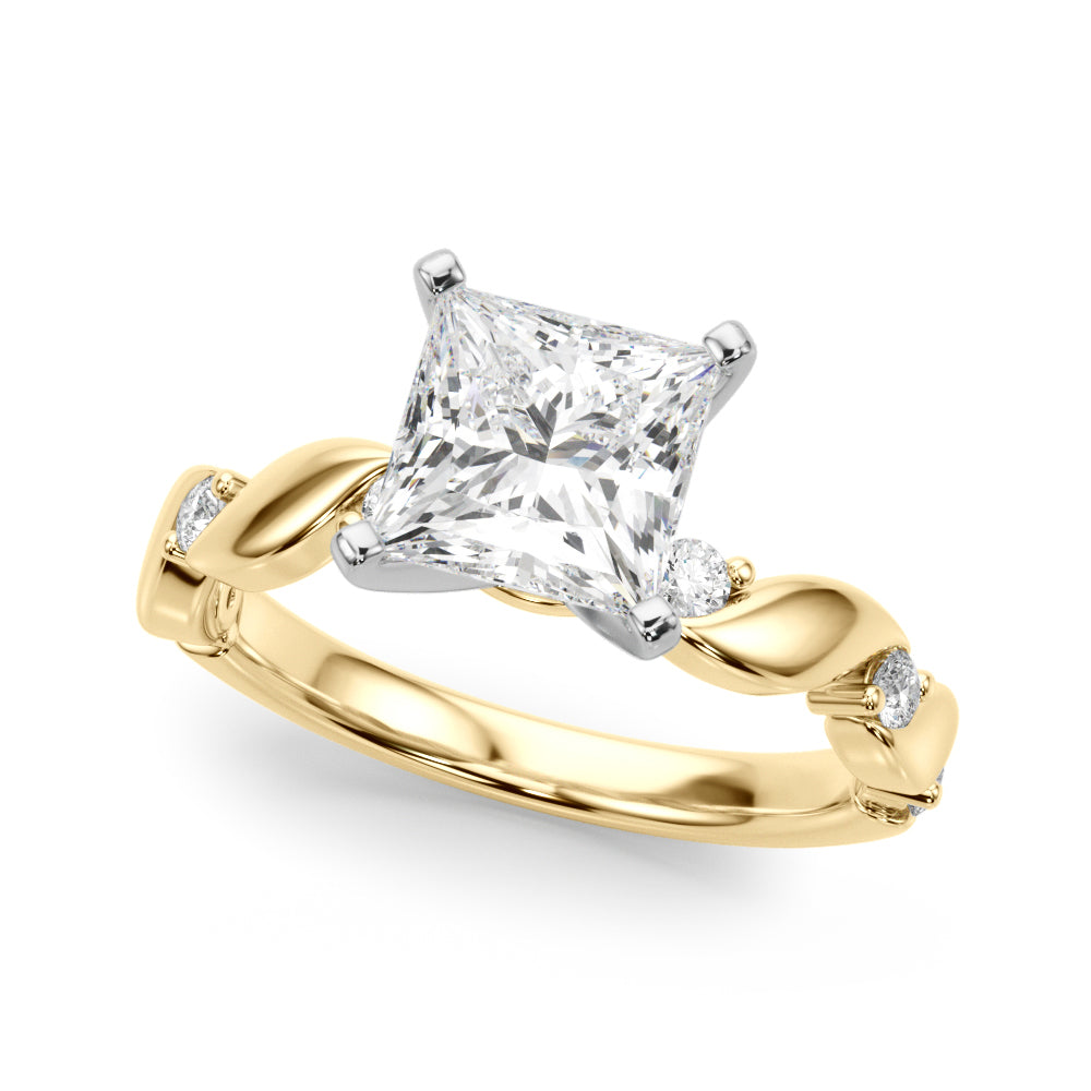 Sculpted Twist Diamond Engagement Ring Round Diamond Engagement Ring — 9K/18K Gold & Platinum