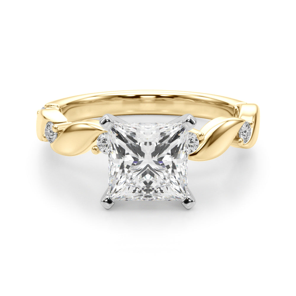 Sculpted Twist Diamond Engagement Ring Round Diamond Engagement Ring — 9K/18K Gold & Platinum