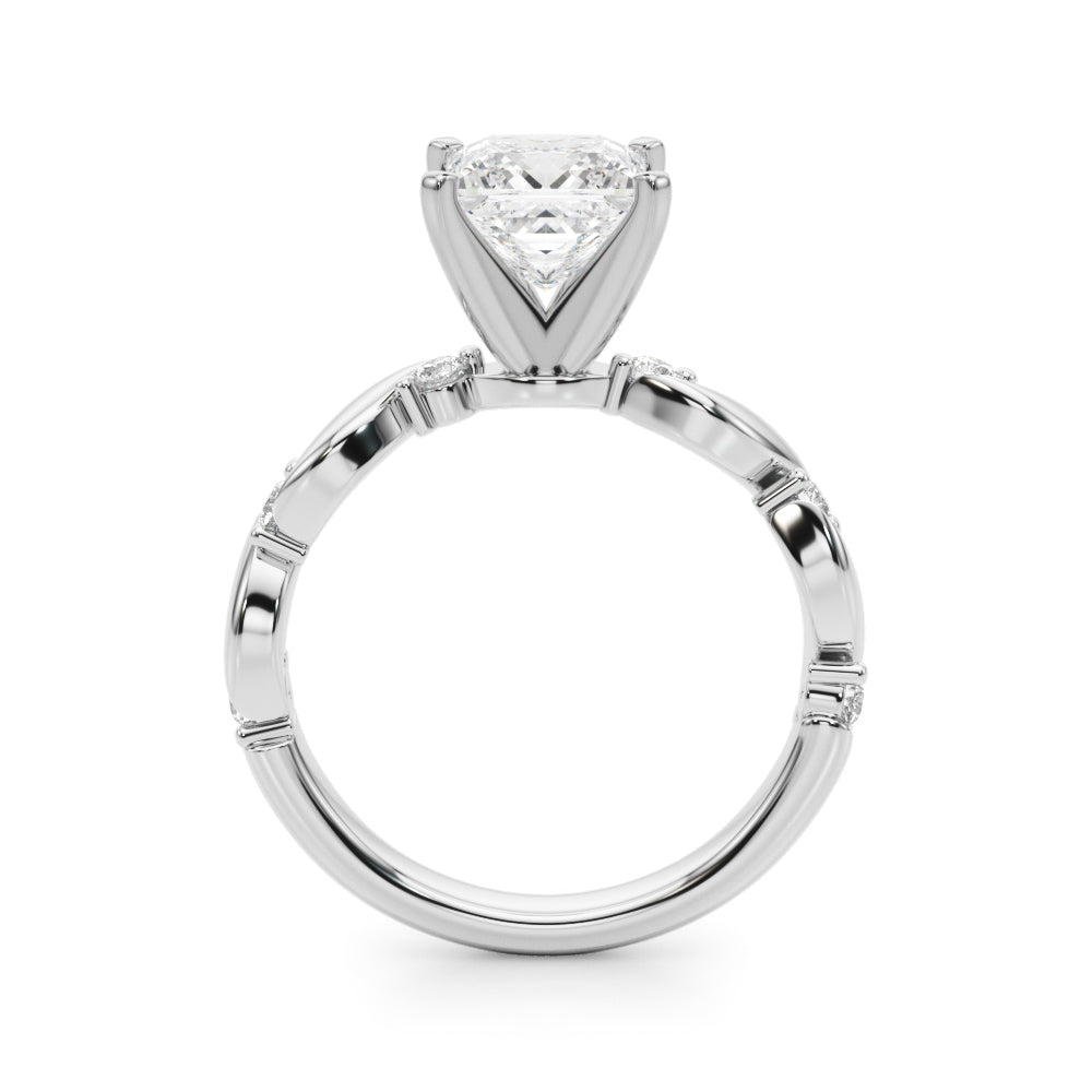 Sculpted Twist Diamond Engagement Ring Round Diamond Engagement Ring — 9K/18K Gold & Platinum