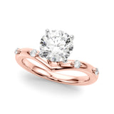 Couture Chevron Diamond Engagement Ring Round Diamond Engagement Ring — 9K/18K Gold & Platinum