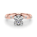 Couture Chevron Diamond Engagement Ring Round Diamond Engagement Ring — 9K/18K Gold & Platinum