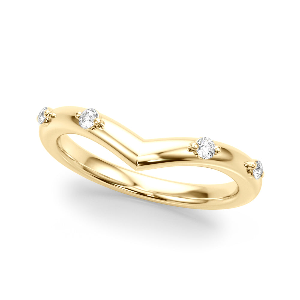 Chevron Half Eternity Ring in Gold & Platinum