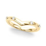 Chevron Half Eternity Ring in Gold & Platinum