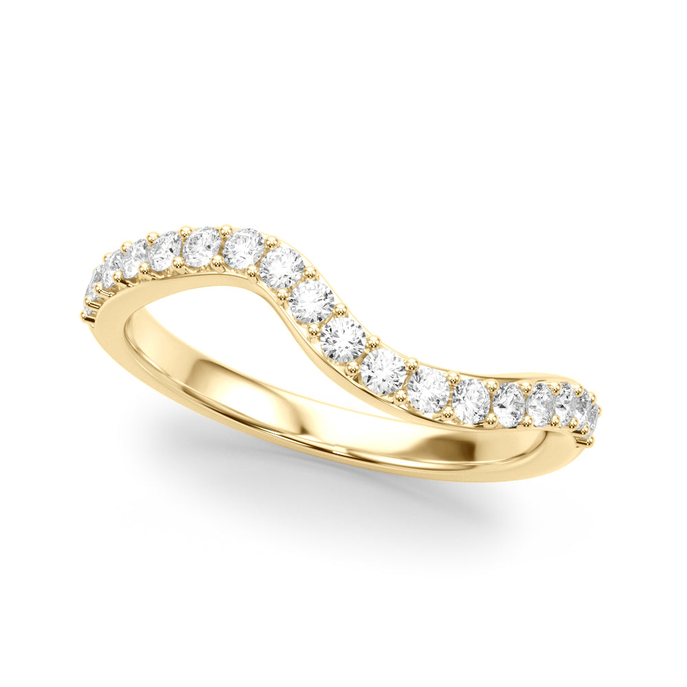 Curved Half Eternity Ring in Gold & Platinum