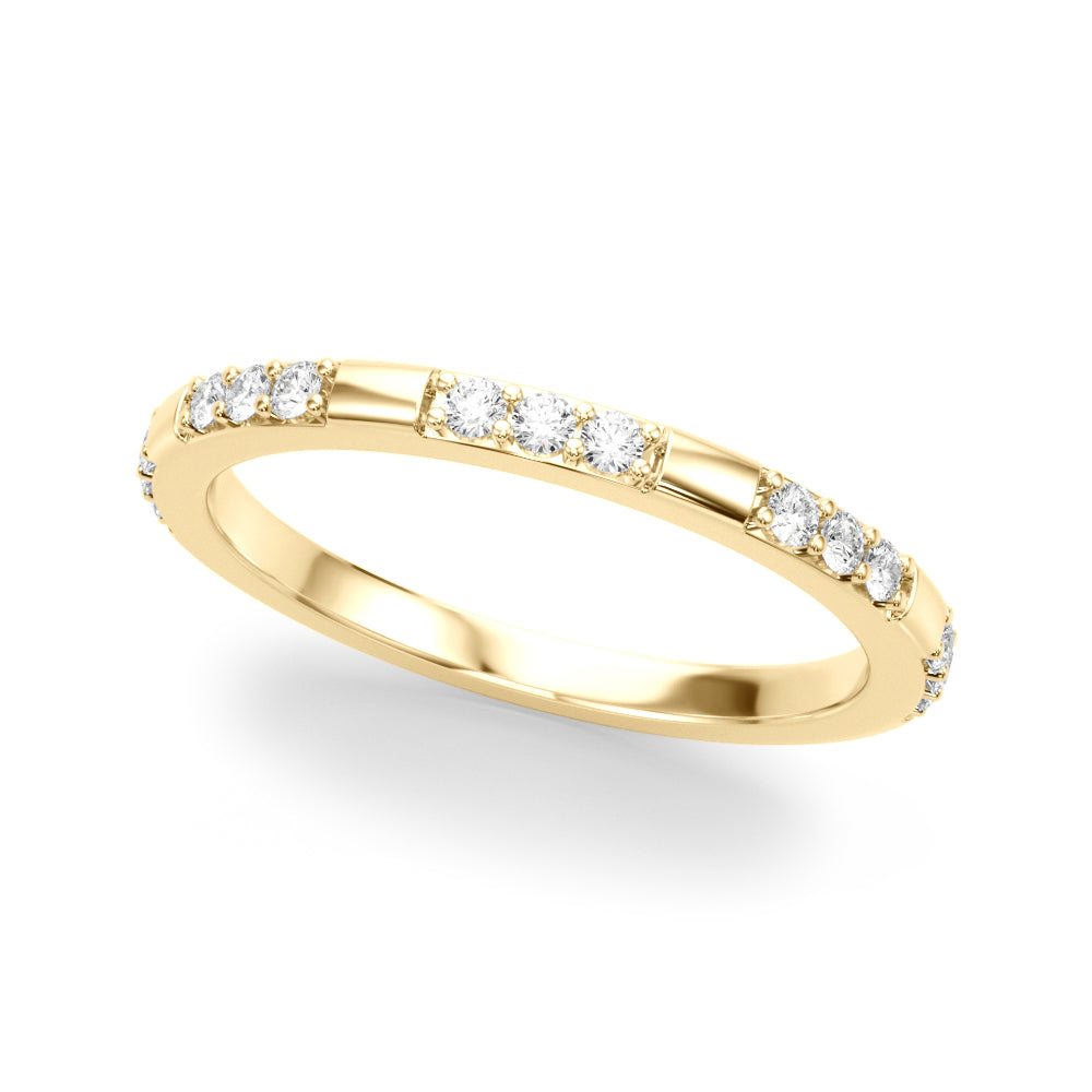 Contemporary Half Eternity Ring in Gold & Platinum