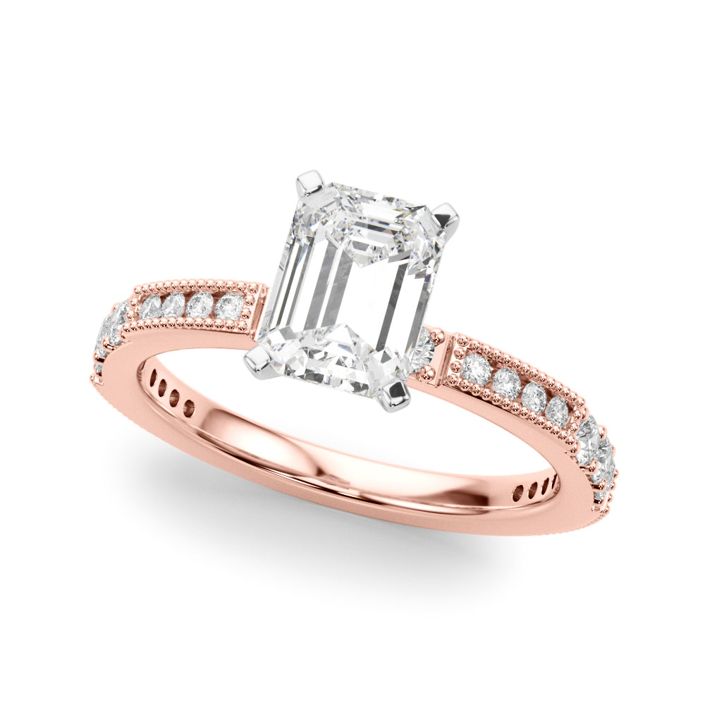 Lustrous Sidestone Round Diamond Engagement Ring — 9K/18K Gold & Platinum