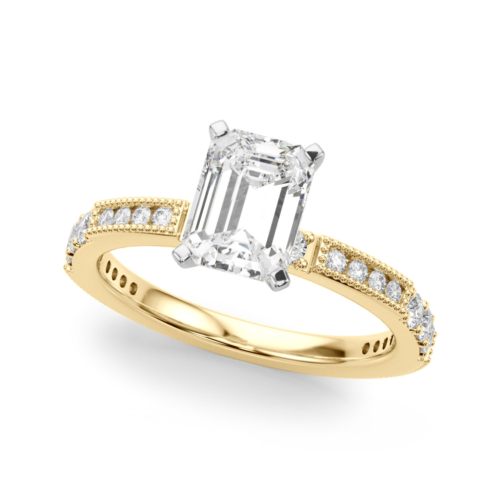 Lustrous Sidestone Round Diamond Engagement Ring — 9K/18K Gold & Platinum