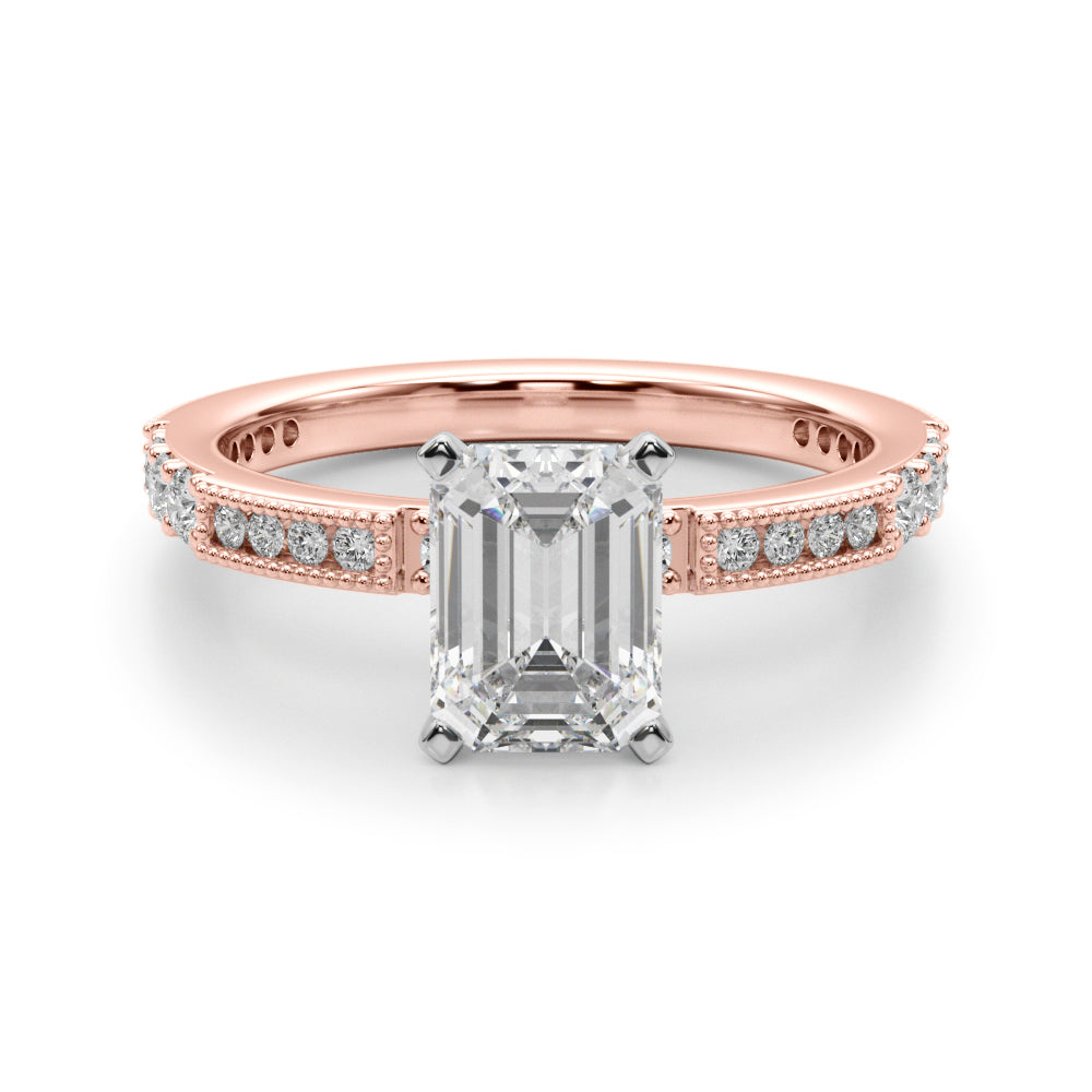 Lustrous Sidestone Round Diamond Engagement Ring — 9K/18K Gold & Platinum