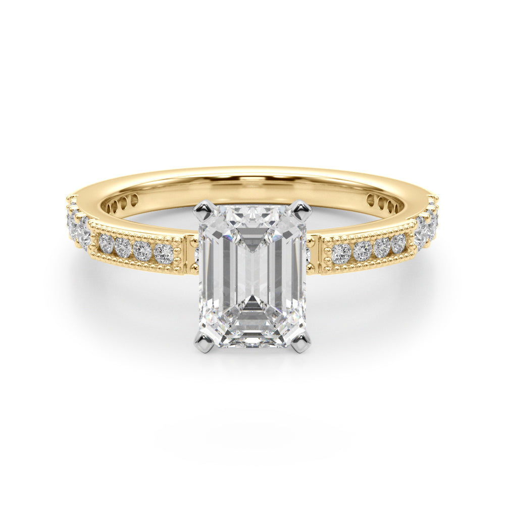 Lustrous Sidestone Round Diamond Engagement Ring — 9K/18K Gold & Platinum