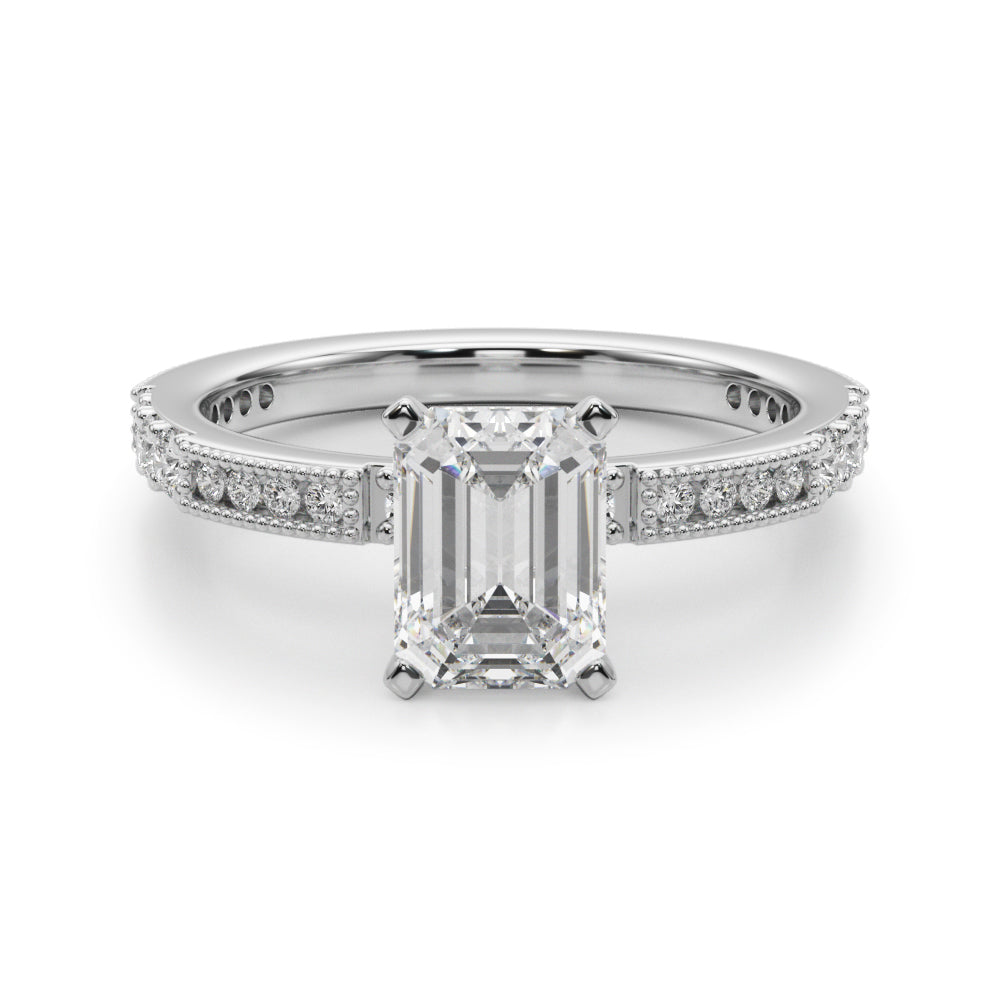 Lustrous Sidestone Round Diamond Engagement Ring — 9K/18K Gold & Platinum