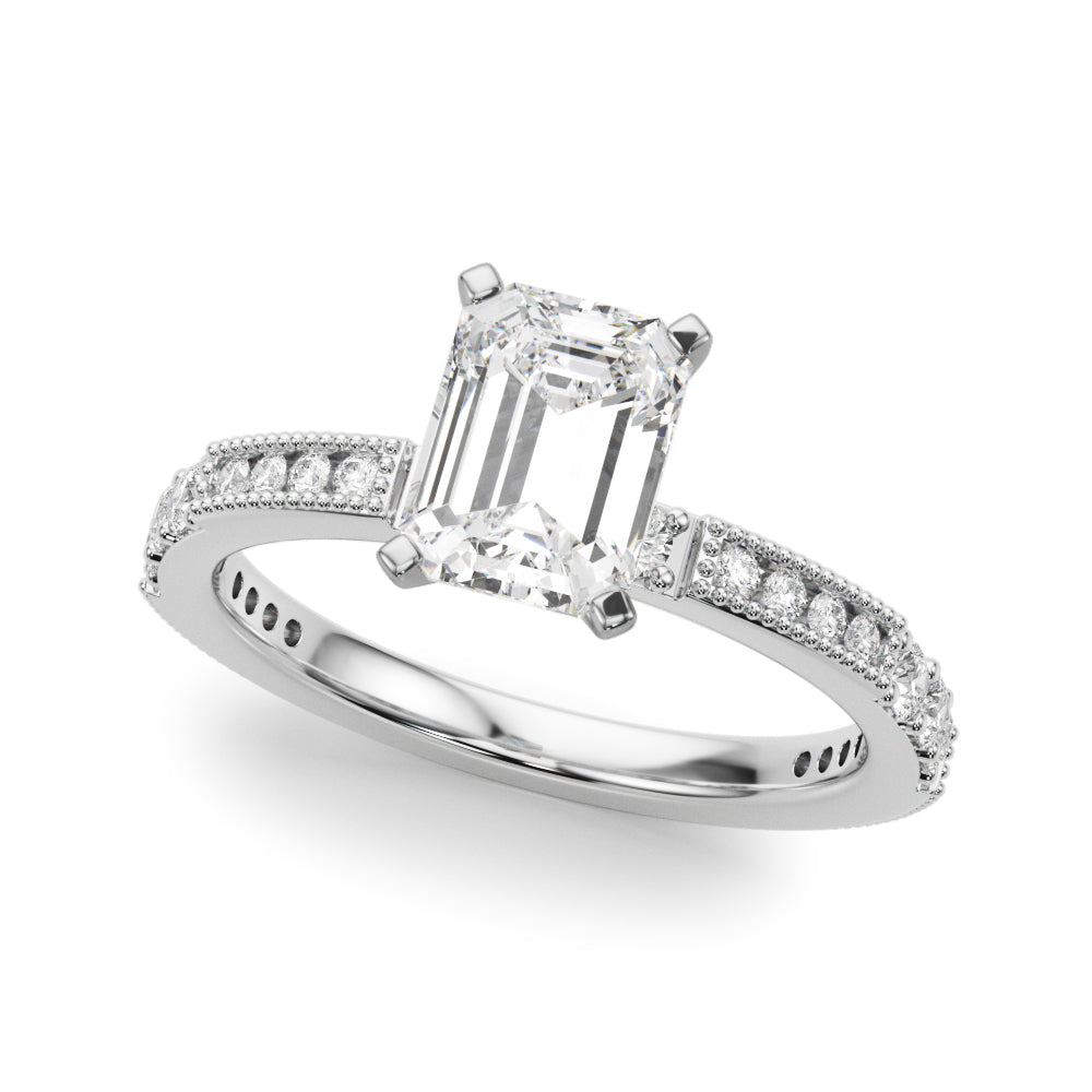 Lustrous Sidestone Round Diamond Engagement Ring — 9K/18K Gold & Platinum