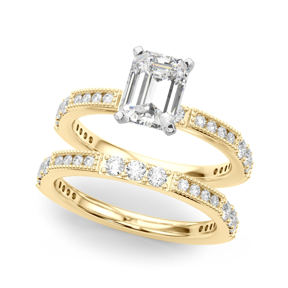 Lustrous Sidestone Round Diamond Engagement Ring — 9K/18K Gold & Platinum