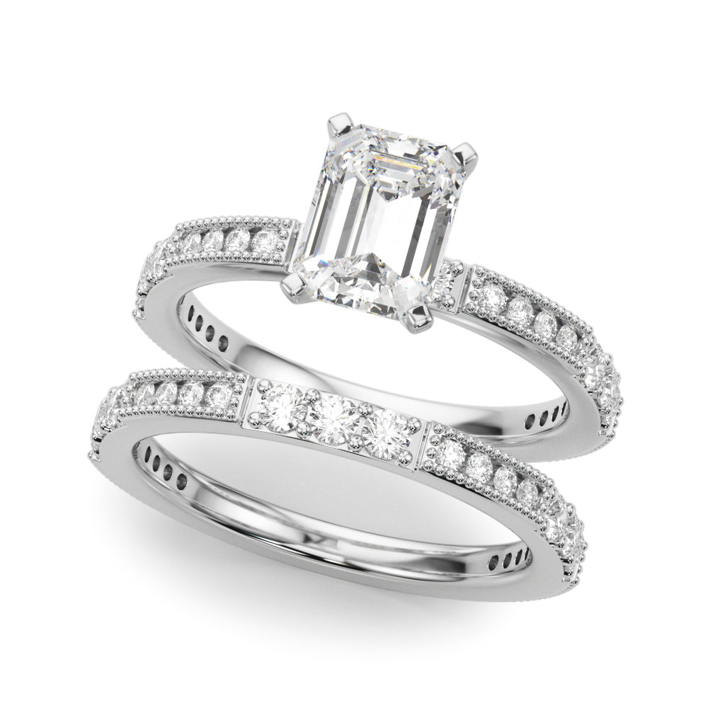 Lustrous Sidestone Round Diamond Engagement Ring — 9K/18K Gold & Platinum