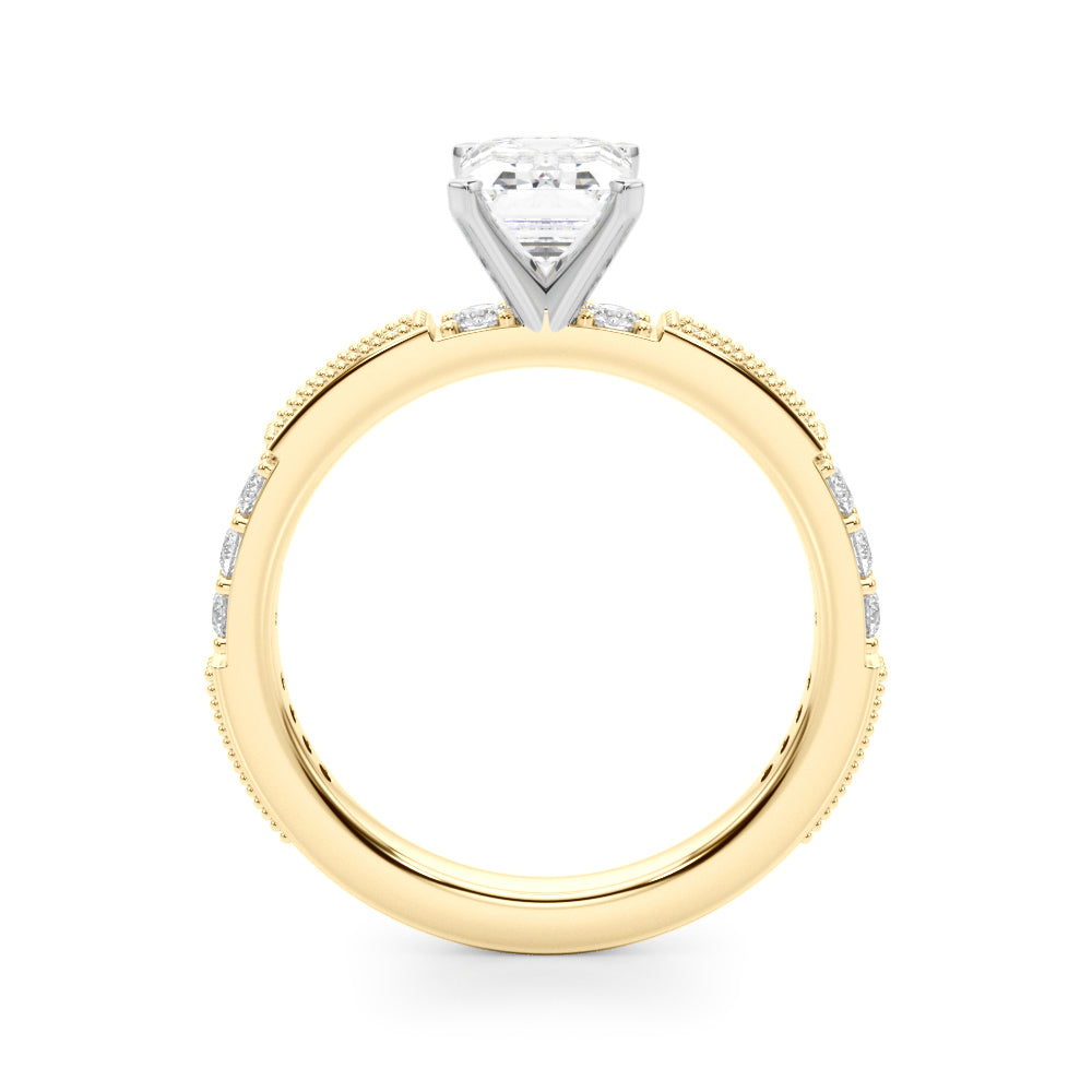 Lustrous Sidestone Round Diamond Engagement Ring — 9K/18K Gold & Platinum