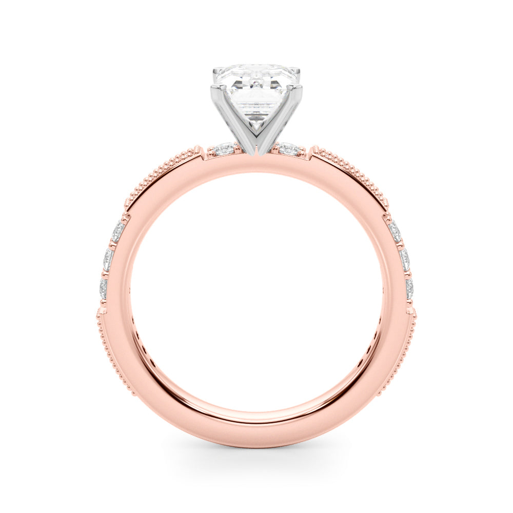 Lustrous Sidestone Round Diamond Engagement Ring — 9K/18K Gold & Platinum