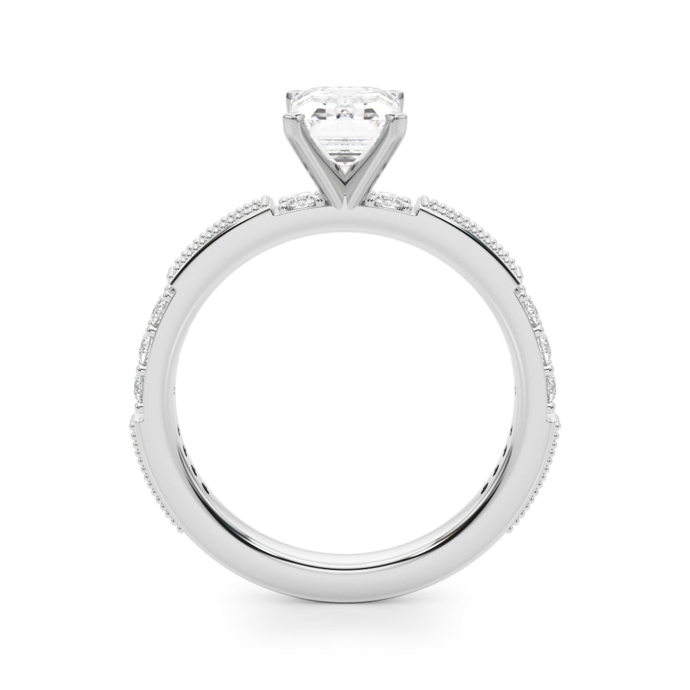 Lustrous Sidestone Round Diamond Engagement Ring — 9K/18K Gold & Platinum