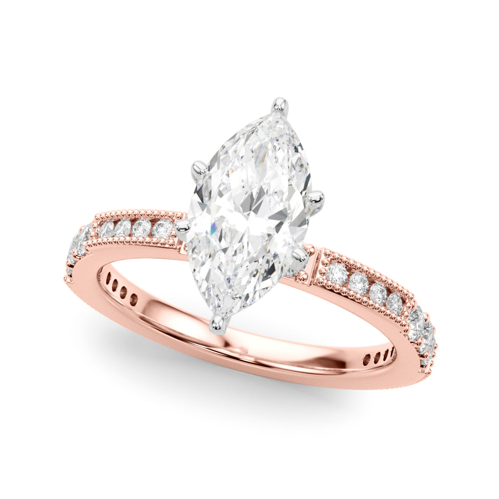 Lustrous Sidestone Round Diamond Engagement Ring — 9K/18K Gold & Platinum