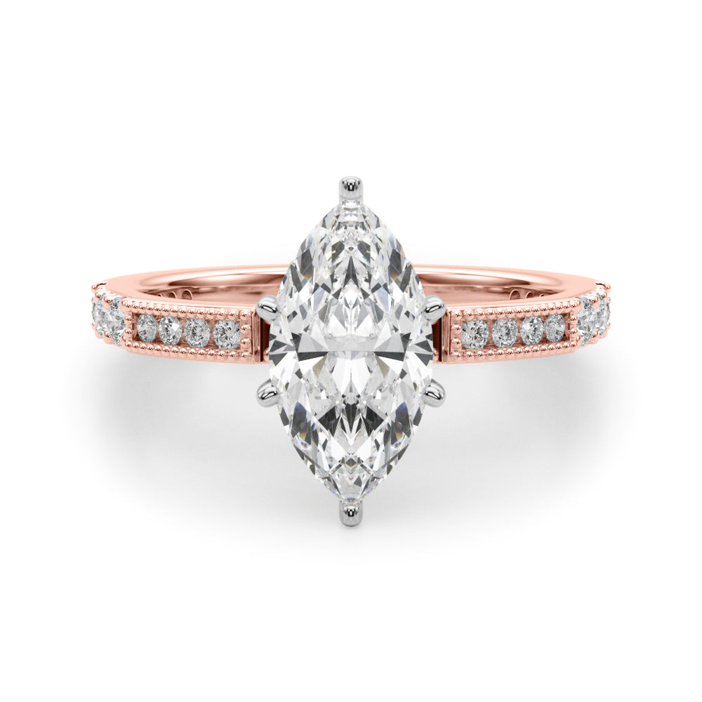Lustrous Sidestone Round Diamond Engagement Ring — 9K/18K Gold & Platinum