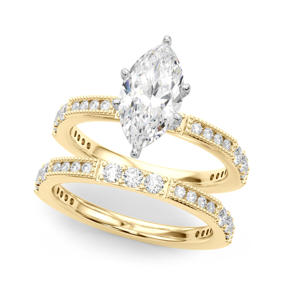 Lustrous Sidestone Round Diamond Engagement Ring — 9K/18K Gold & Platinum