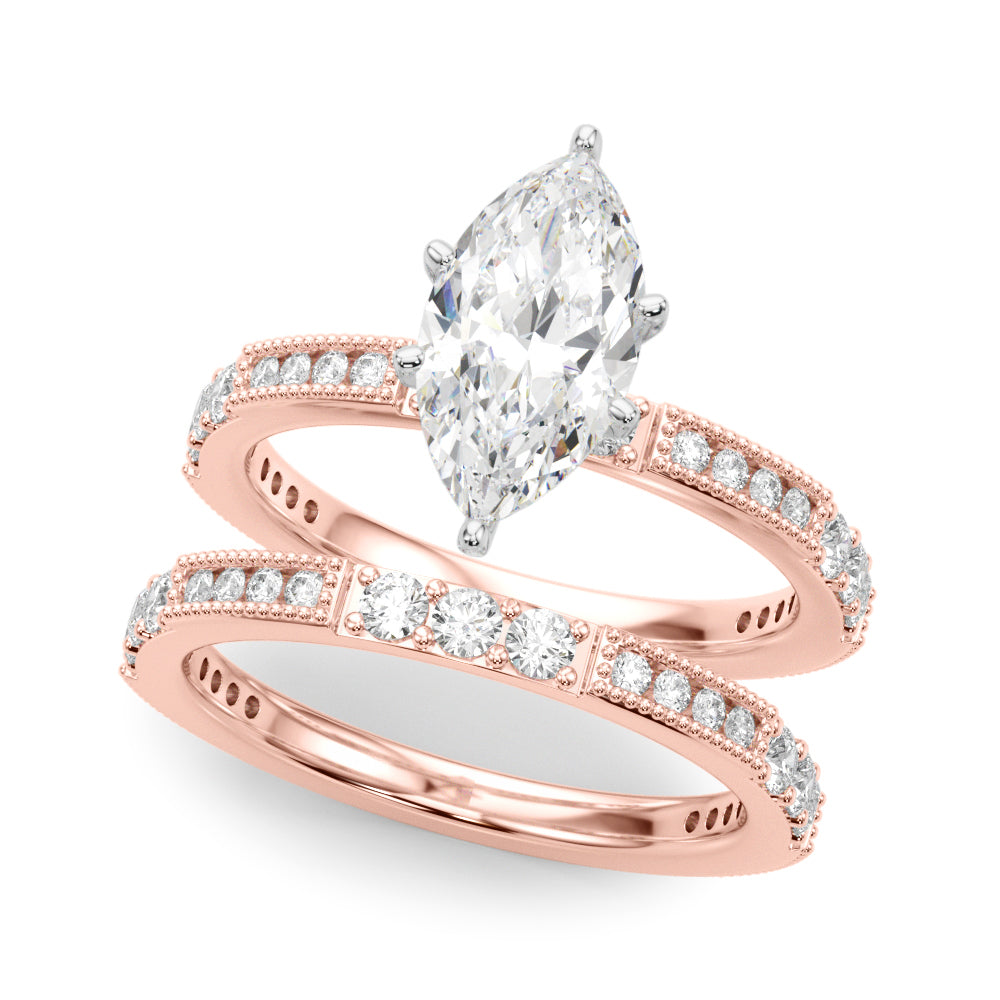 Lustrous Sidestone Round Diamond Engagement Ring — 9K/18K Gold & Platinum