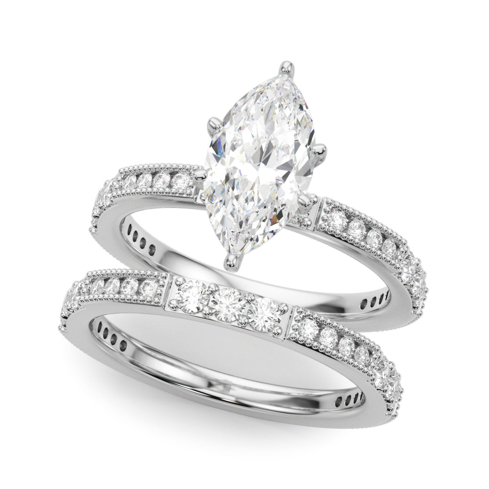 Lustrous Sidestone Round Diamond Engagement Ring — 9K/18K Gold & Platinum