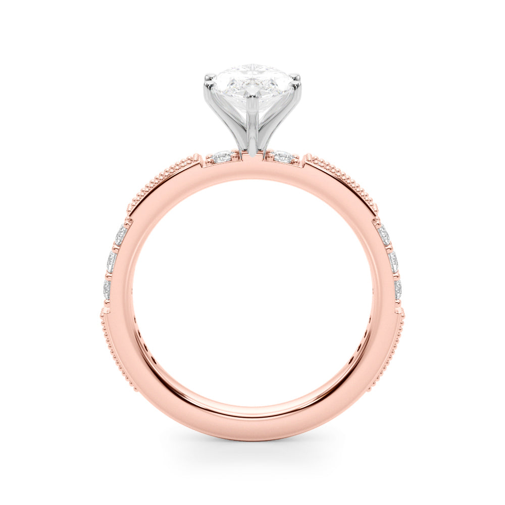 Lustrous Sidestone Round Diamond Engagement Ring — 9K/18K Gold & Platinum