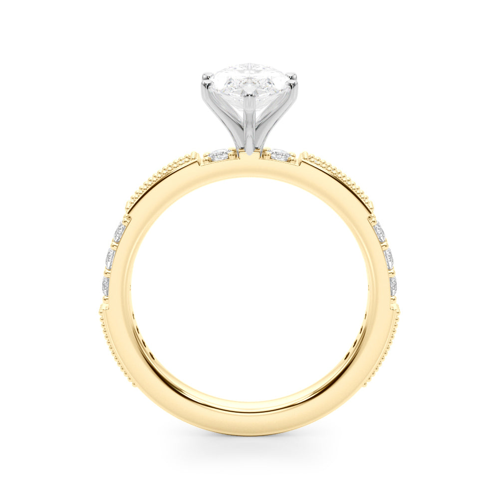 Lustrous Sidestone Round Diamond Engagement Ring — 9K/18K Gold & Platinum
