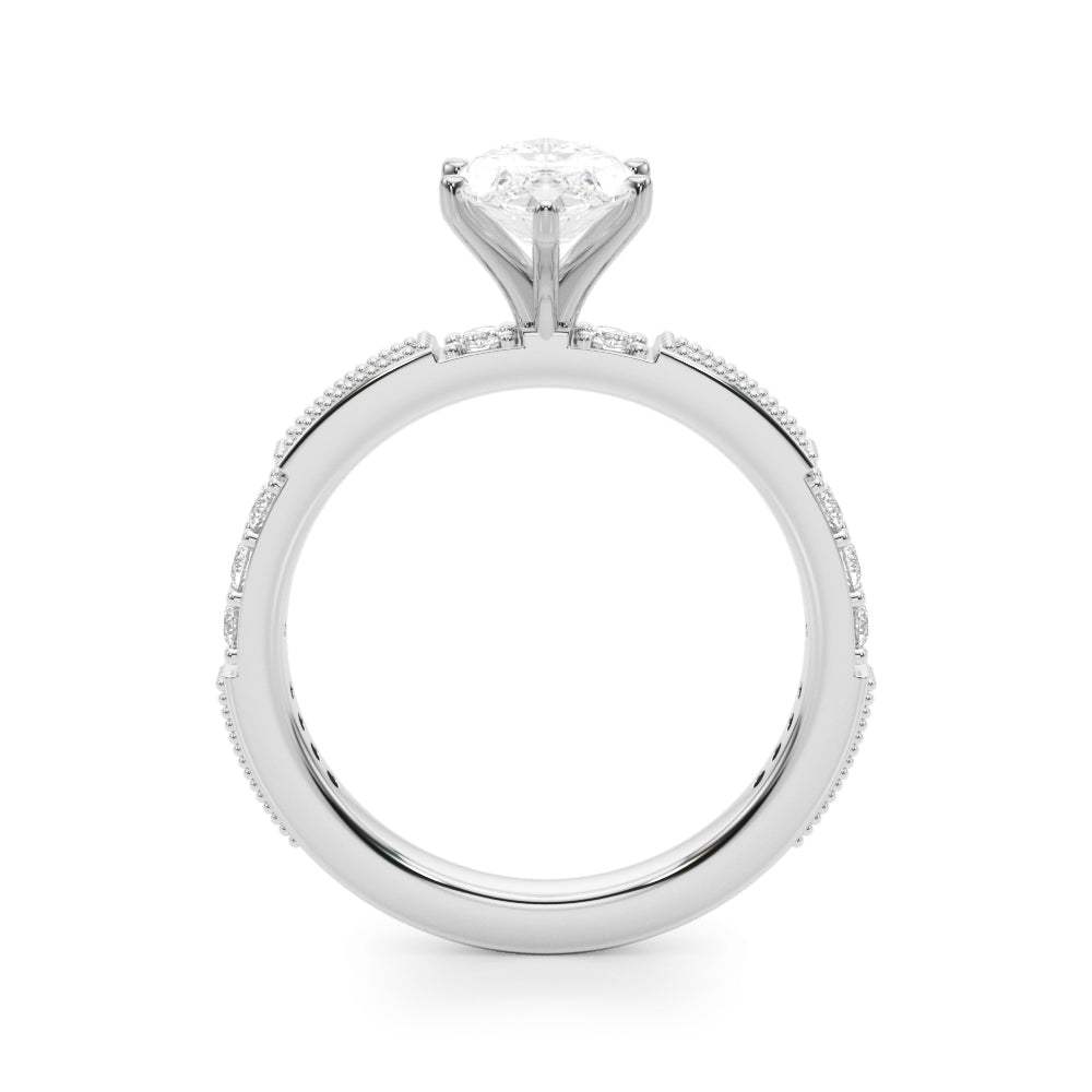 Lustrous Sidestone Round Diamond Engagement Ring — 9K/18K Gold & Platinum